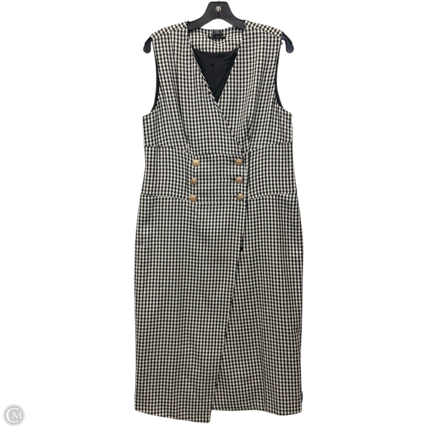 Dress Casual Midi By Rachel Zoe In Black & Cream, Size: L