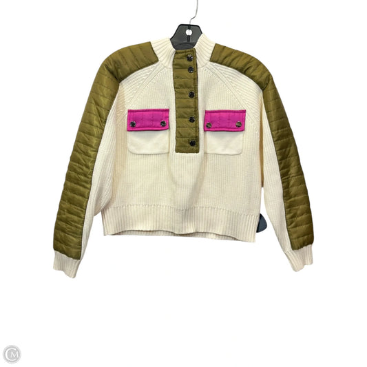 Sweater Designer By Central Park West In Cream & Green, Size: Xs