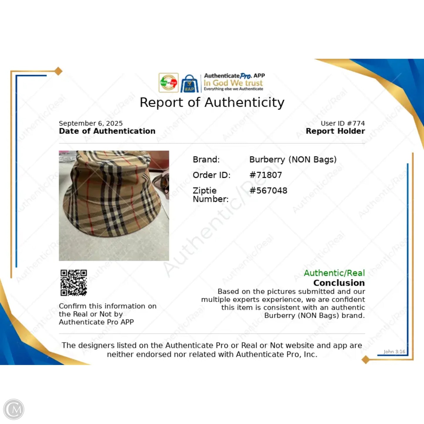 Hat Luxury Designer By Burberry