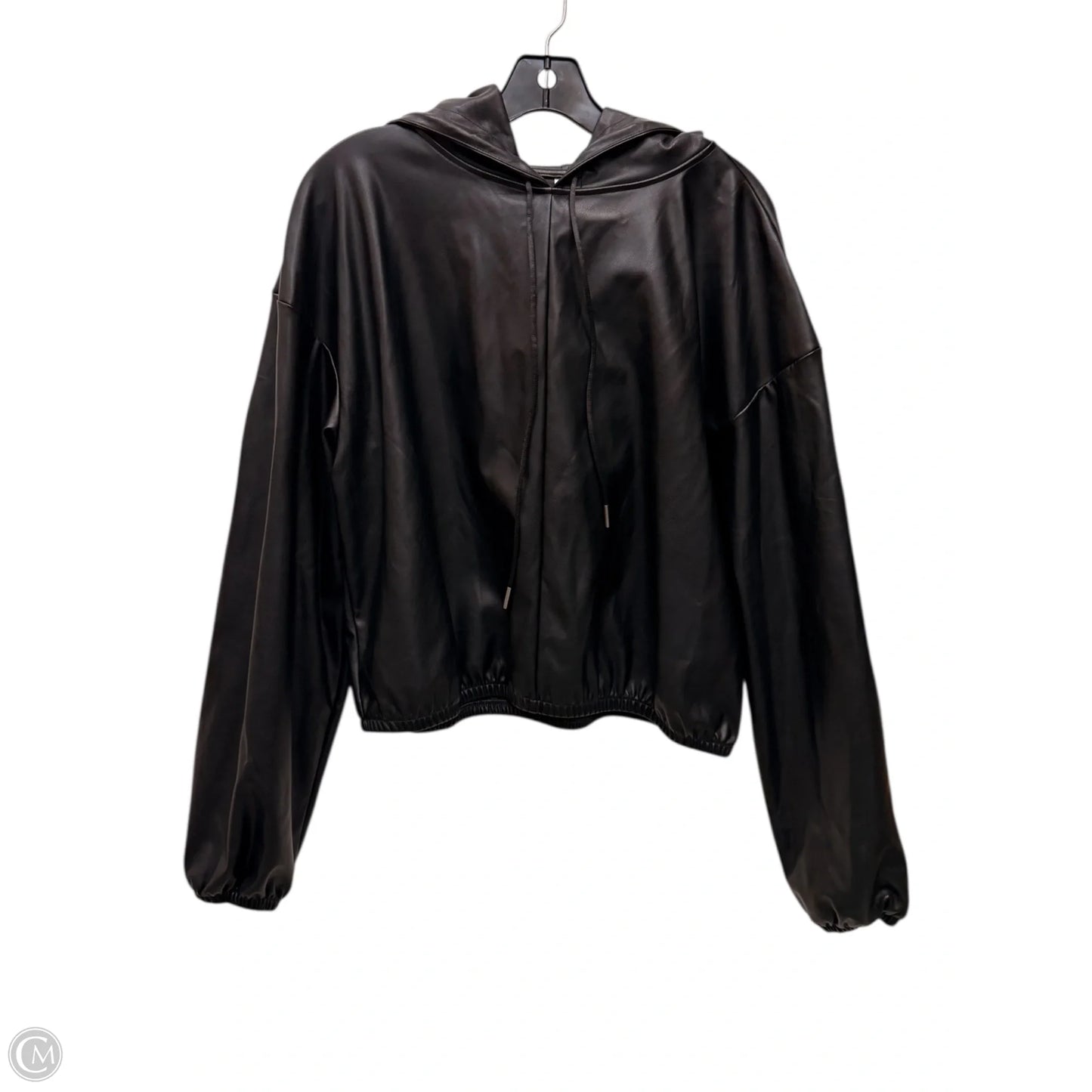 Vegan Leather Hoodie By Fabletics In Black, Size: L