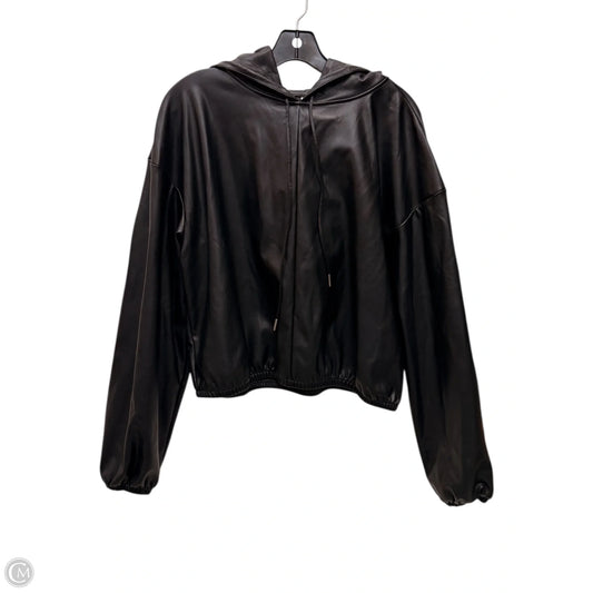 Vegan Leather Hoodie By Fabletics In Black, Size: L
