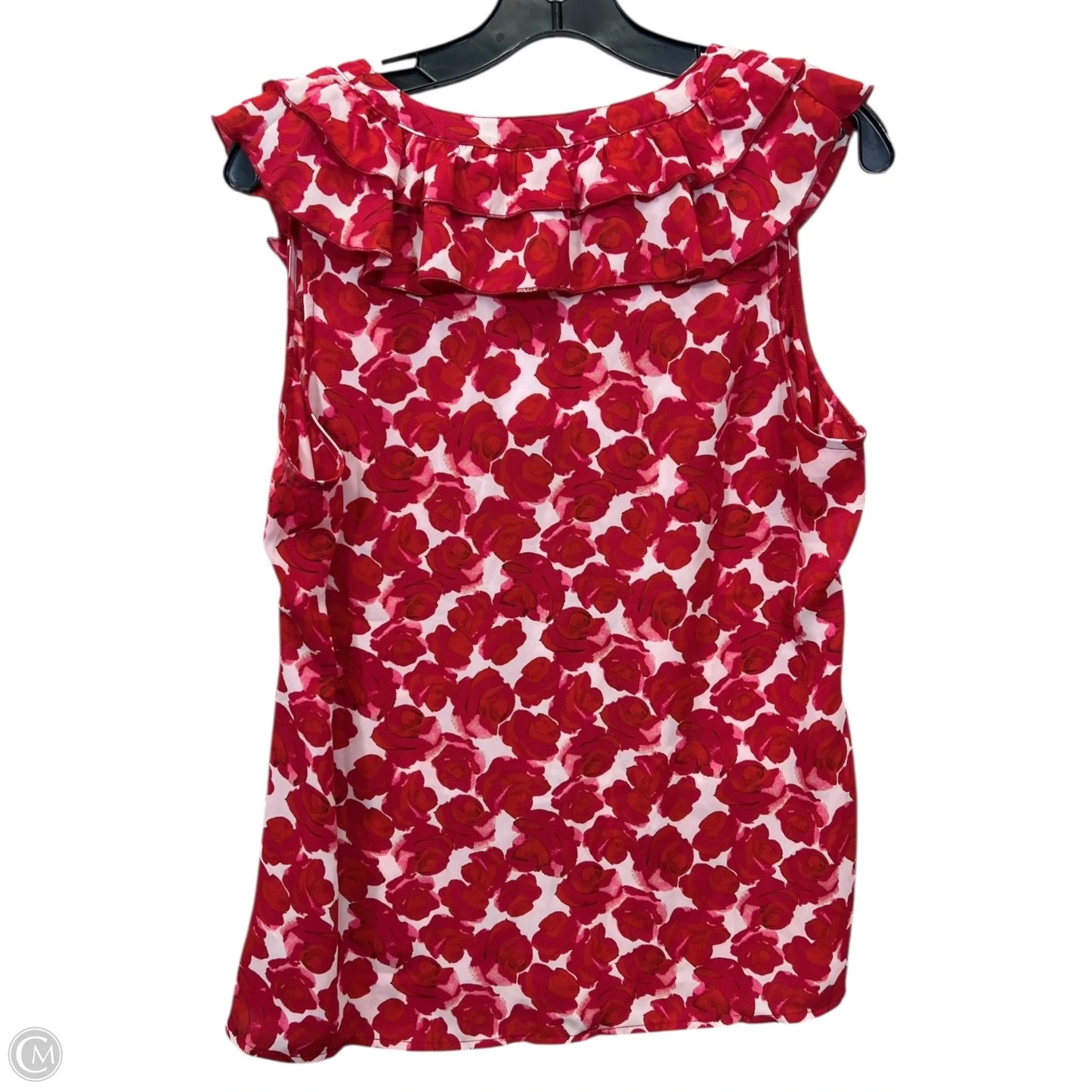 Top Sleeveless By Cabi In Red & White, Size: M