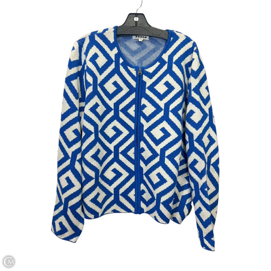 Blazer Designer By Boden In Blue & Cream, Size: Xl