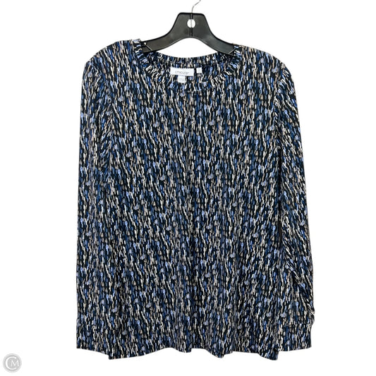 Top Long Sleeve By Chicos In Blue & Brown, Size: L