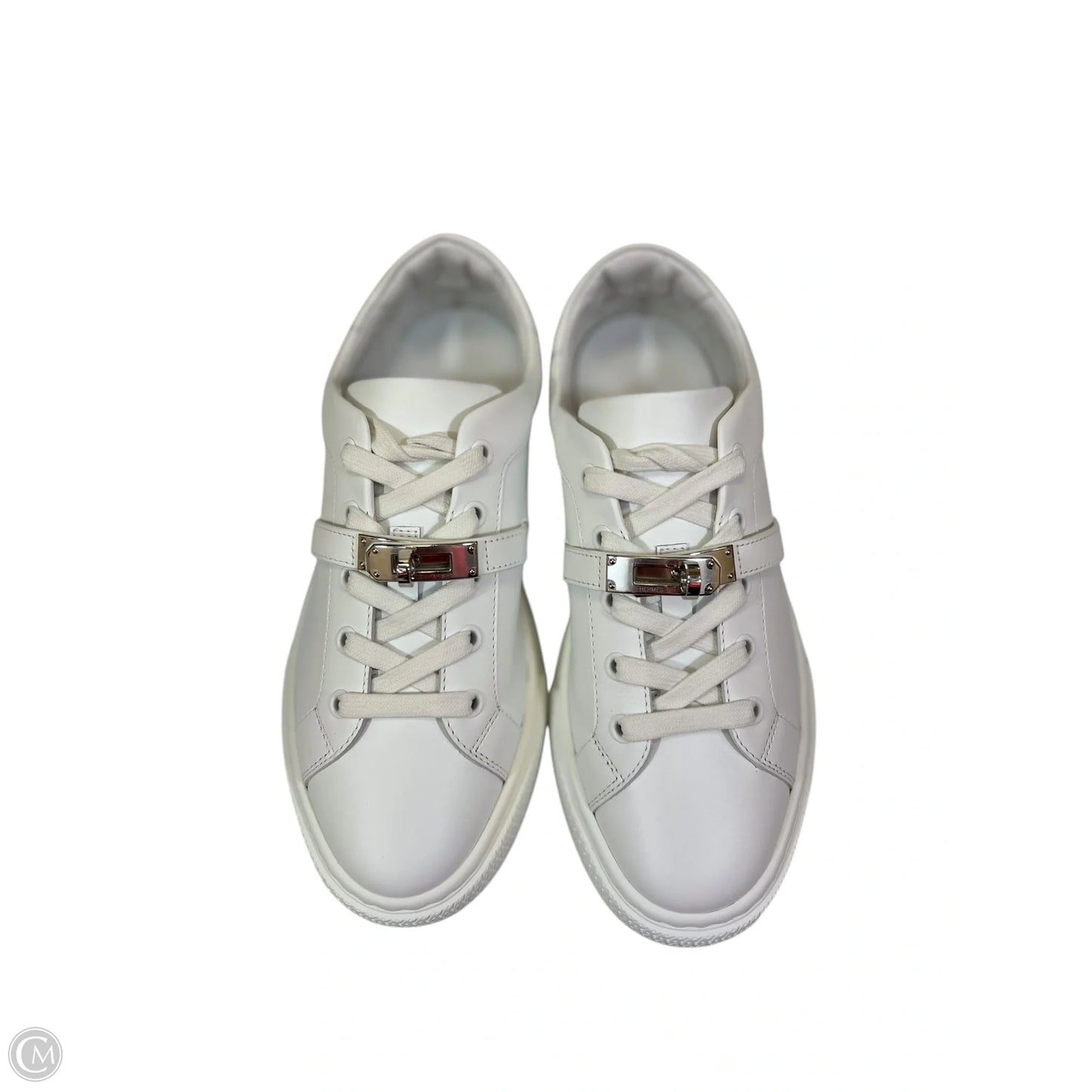 Shoes Luxury Designer By Hermes In White, Size: 7.5