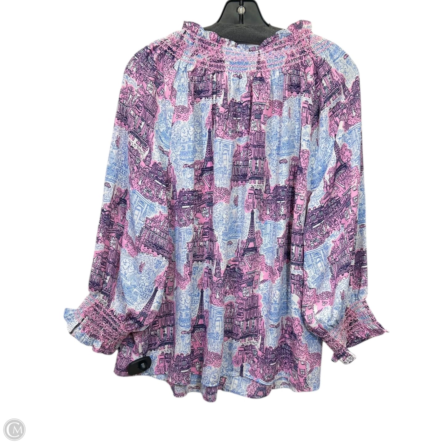 Top Long Sleeve By Talbots In Blue & Pink, Size: 2x