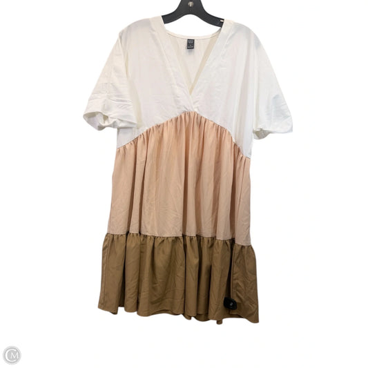 Dress Casual Midi By Emery Rose In Brown & White, Size: L