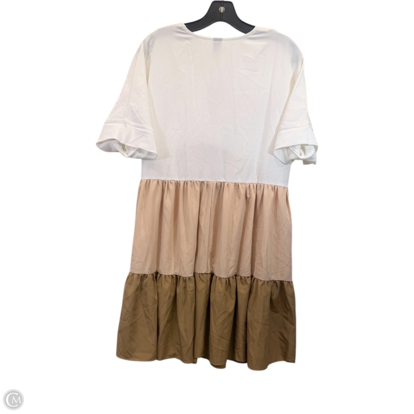 Dress Casual Midi By Emery Rose In Brown & White, Size: L