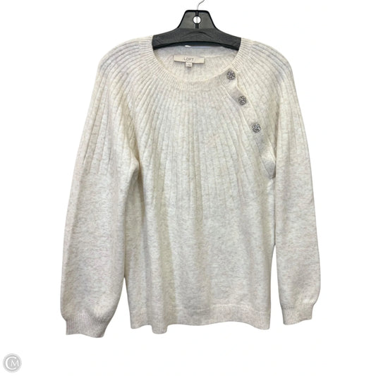 Sweater By Loft In Cream, Size: L