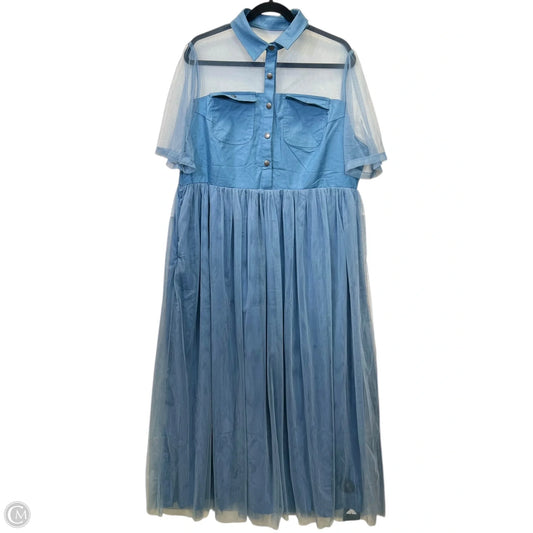 Dress Casual Maxi By XPlusWear In Blue, Size: 2x