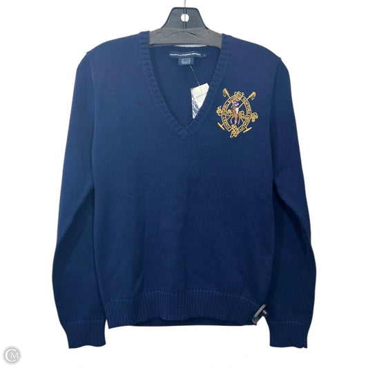 Sweater By Ralph Lauren In Navy, Size: L