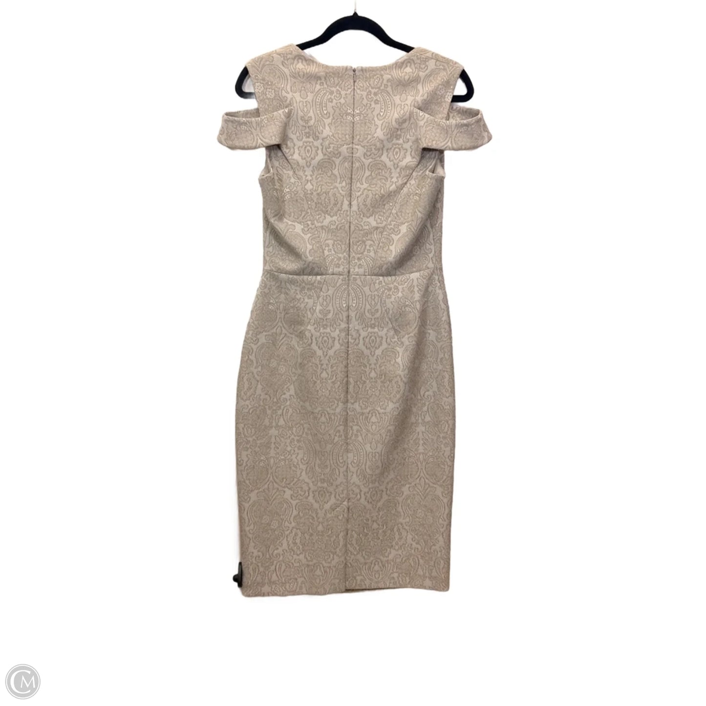 Dress Designer By Karen Millen In Tan & White, Size: M