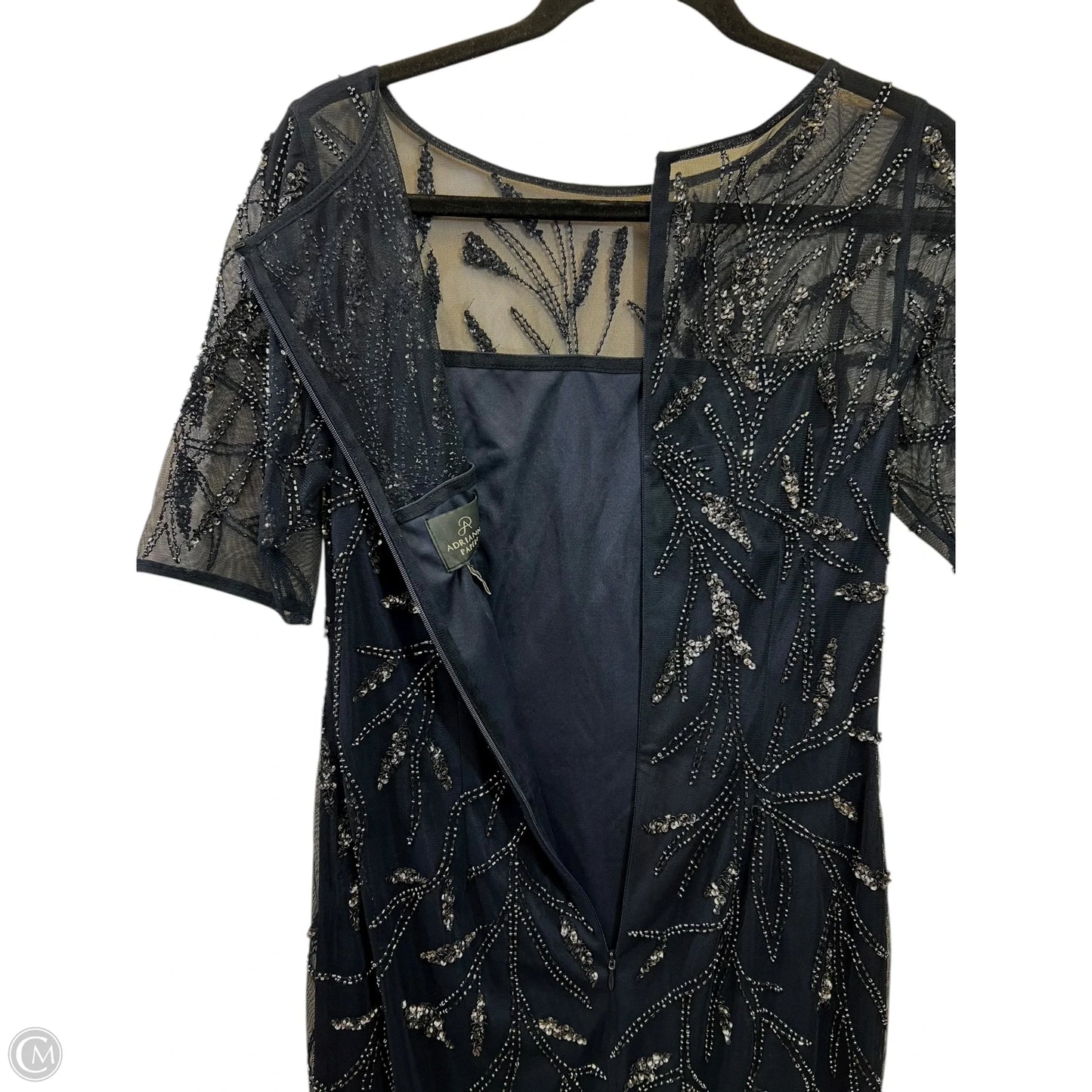Dress Designer By Adrianna Papell In Navy, Size: S