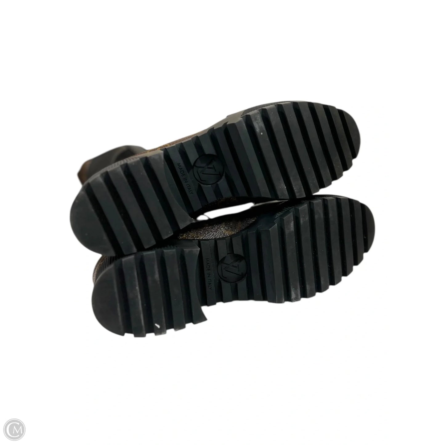 Boots Luxury Designer By Louis Vuitton In Black & Brown, Size: 8