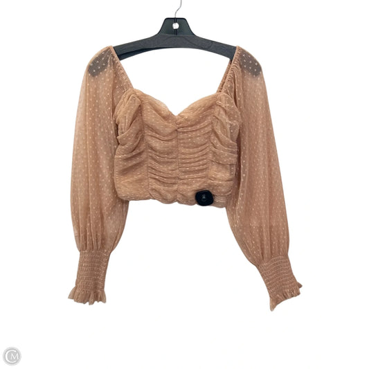 Top Long Sleeve By Hello Molly In Peach, Size: S