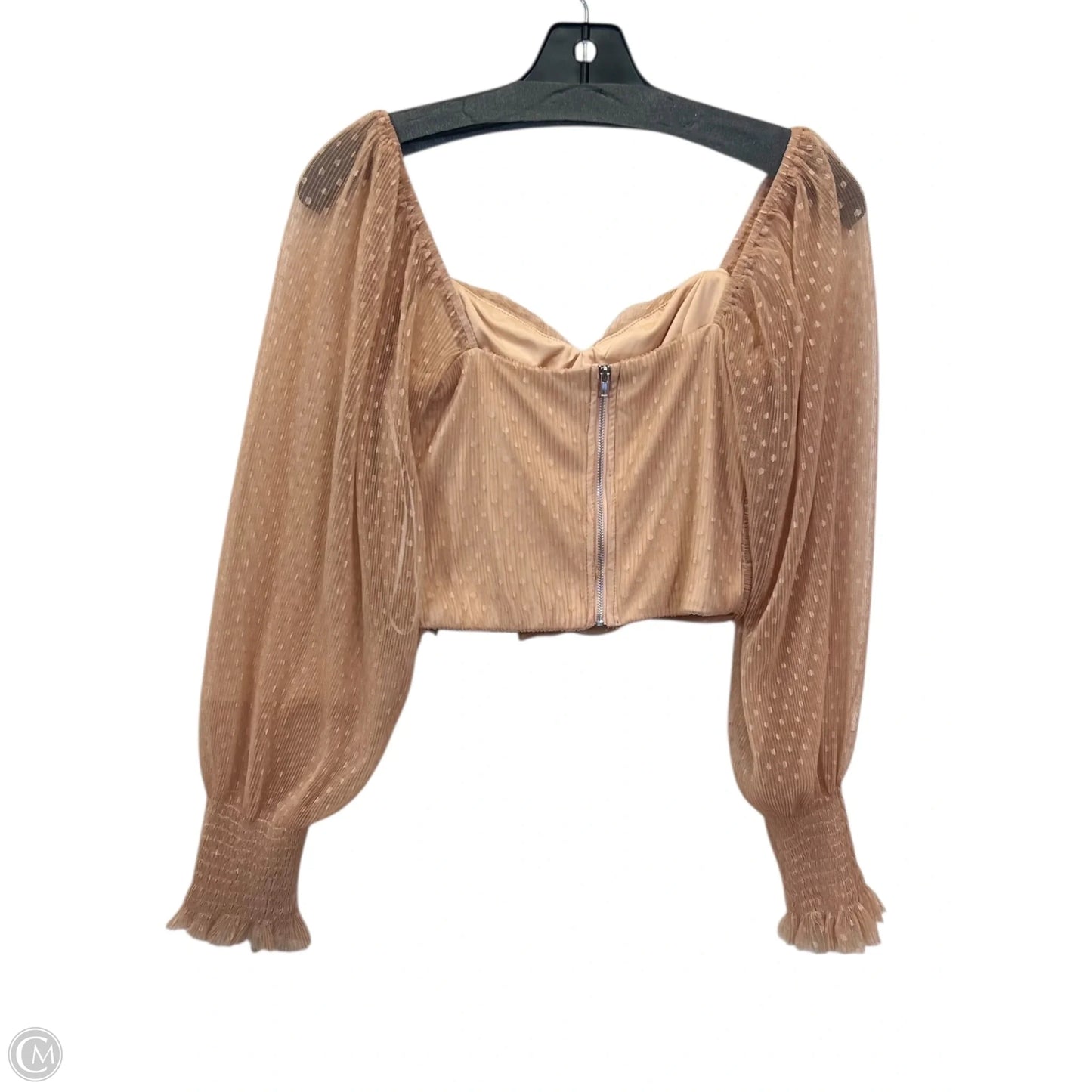 Top Long Sleeve By Hello Molly In Peach, Size: S
