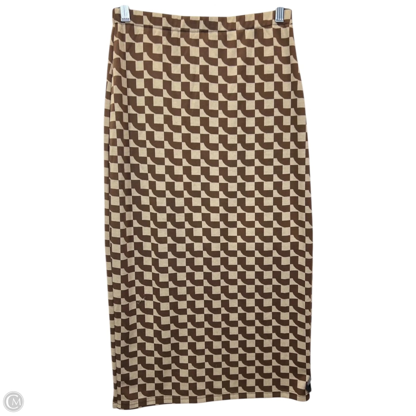 Skirt Suit 2pc By Lala In Brown & Cream, Size: M