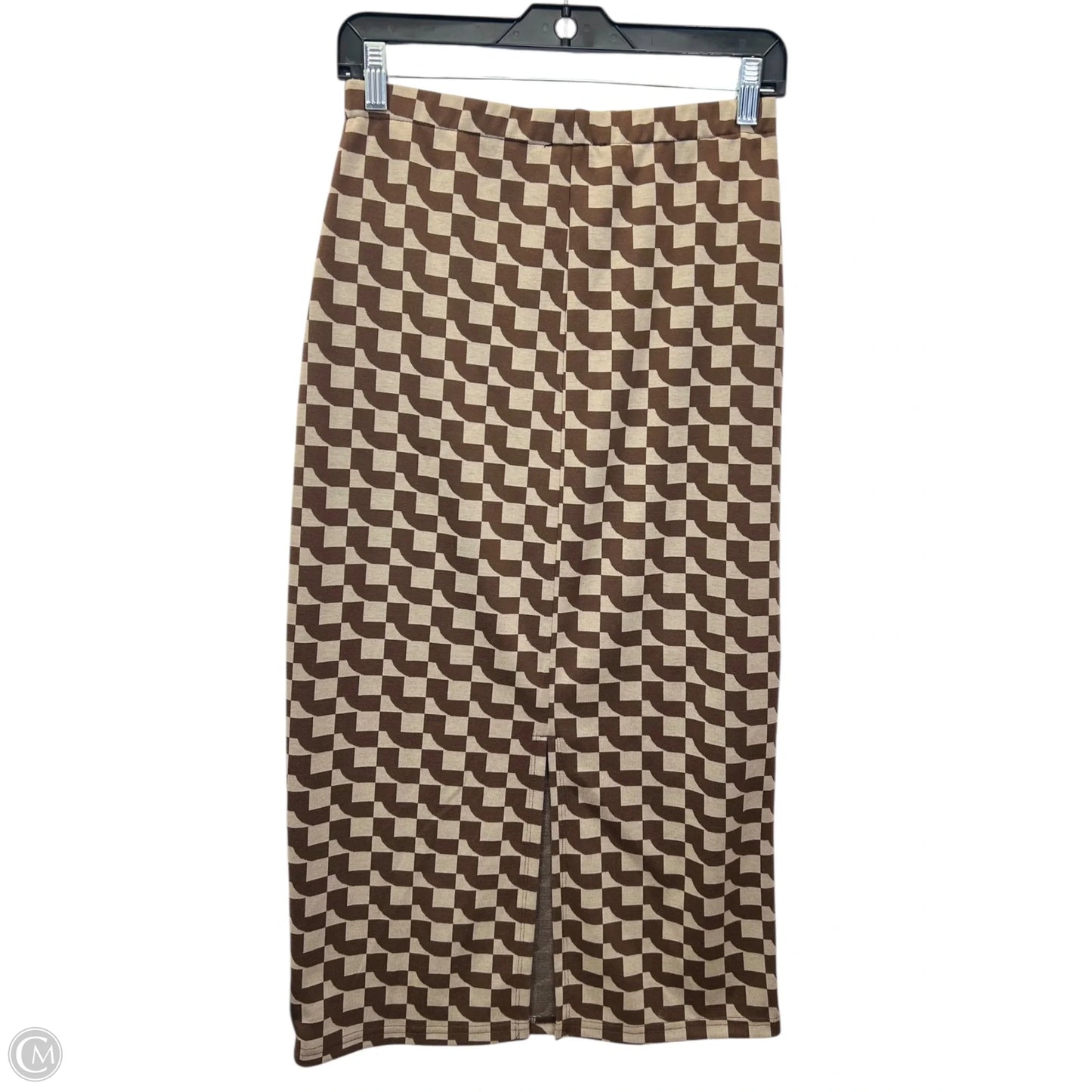 Skirt Suit 2pc By Lala In Brown & Cream, Size: M