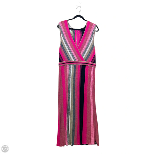 Dress Designer By Ted Baker In Black & Pink, Size: L