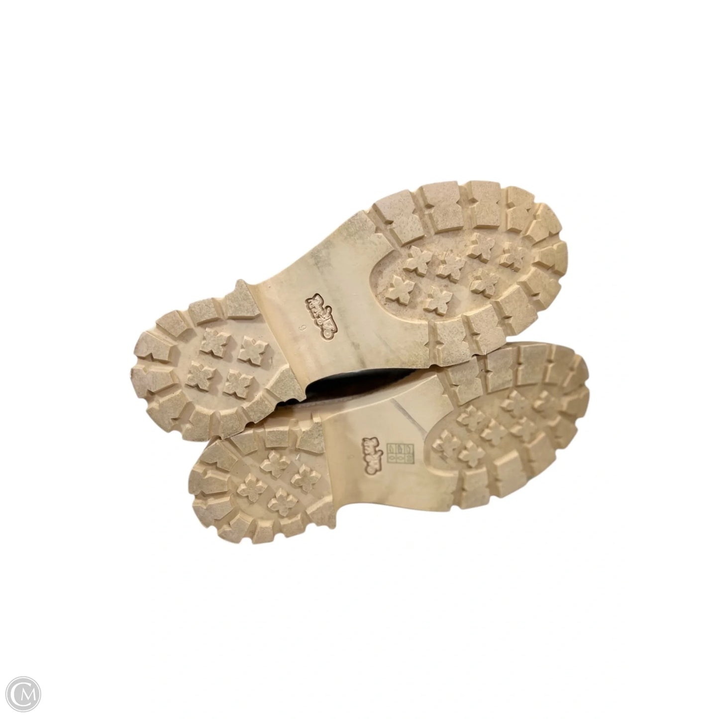 Boots Designer By Coach In Brown & Cream, Size: 9.5