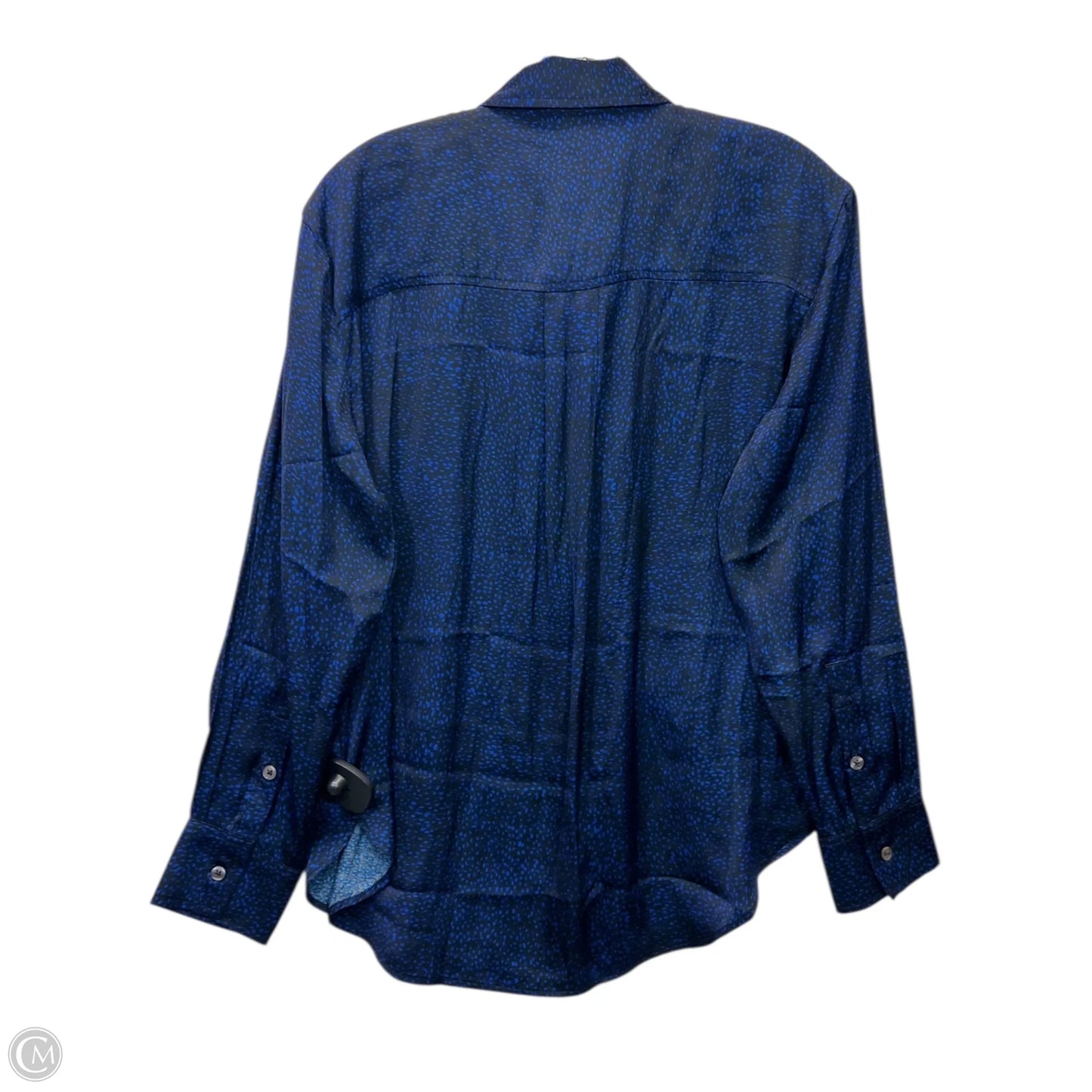 Top Long Sleeve By Banana Republic In Black & Blue, Size: M