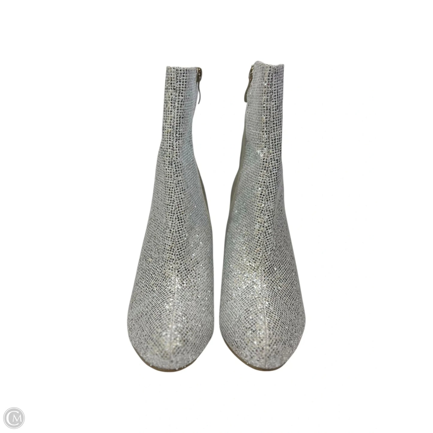 Boots Ankle Heels By Clothes Mentor In Silver, Size: 5