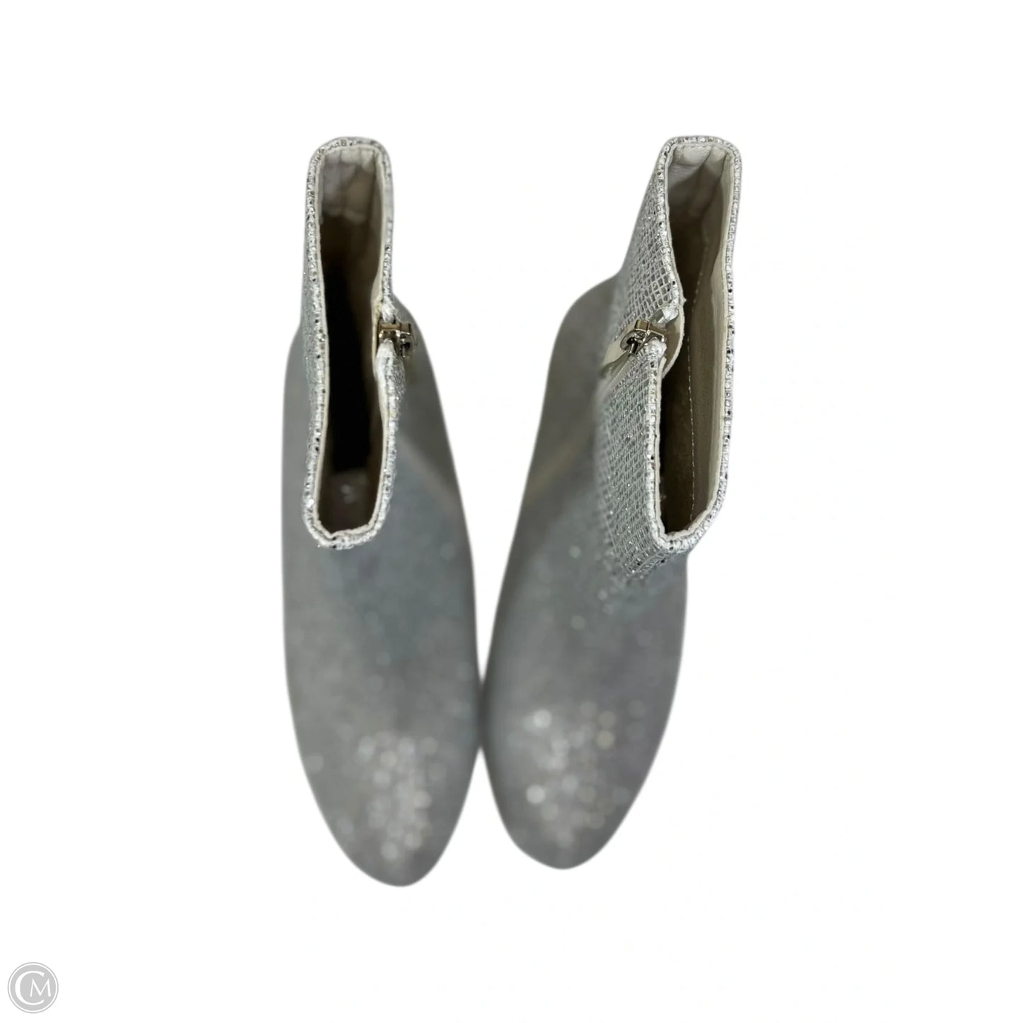 Boots Ankle Heels By Clothes Mentor In Silver, Size: 5