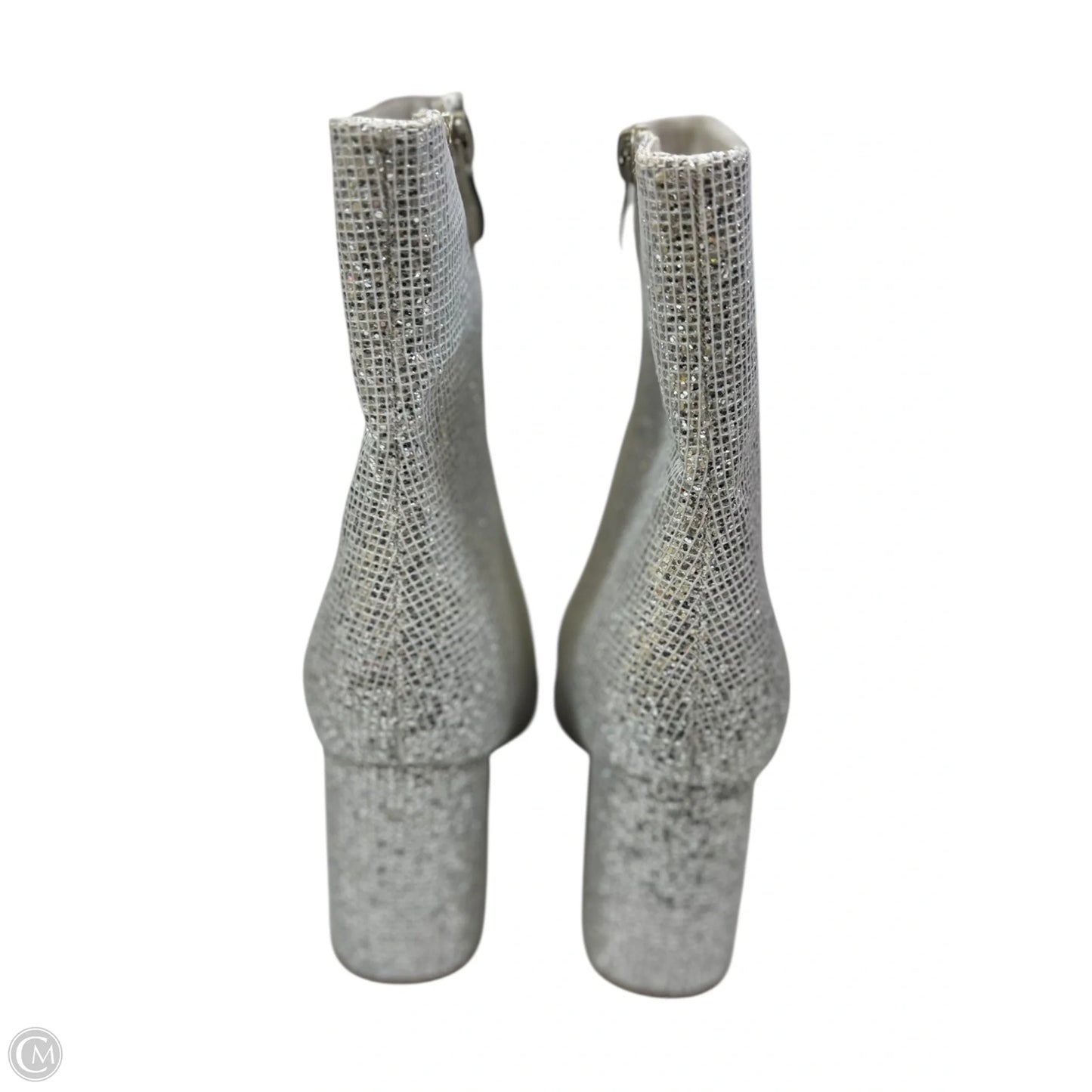 Boots Ankle Heels By Clothes Mentor In Silver, Size: 5