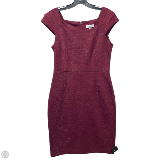 Dress Casual Midi By Calvin Klein In Red, Size: M