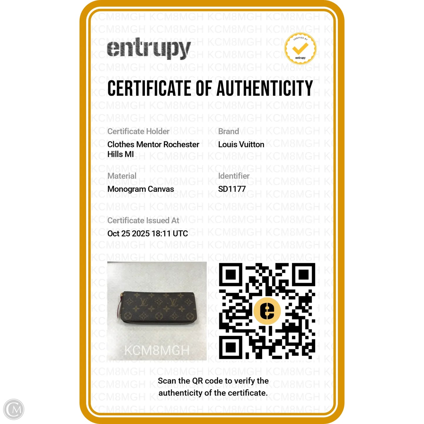 Wallet Luxury Designer By Louis Vuitton, Size: Small