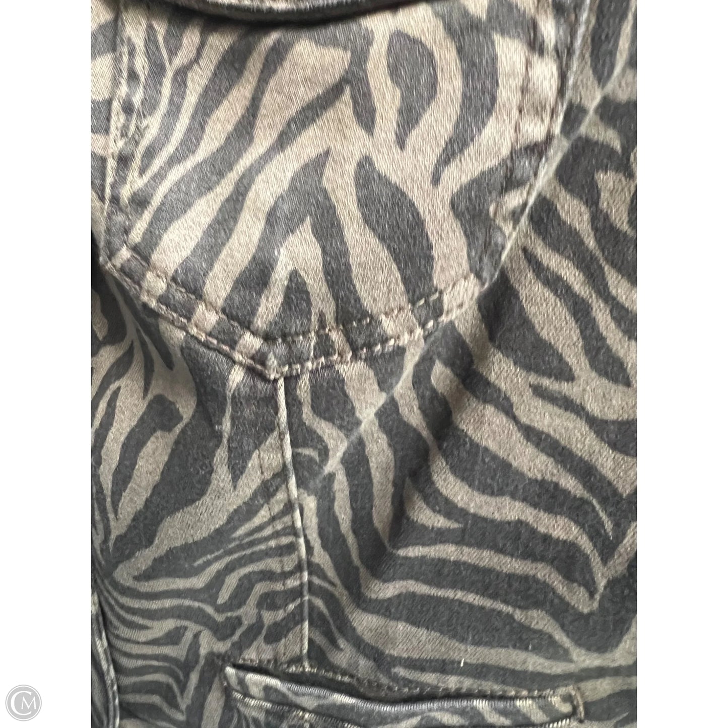 Jacket Denim By White House Black Market In Zebra Print, Size: L