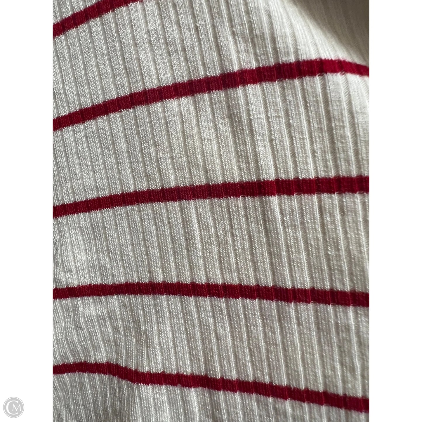 Top Short Sleeve Designer By Paige In Cream & Red, Size: M