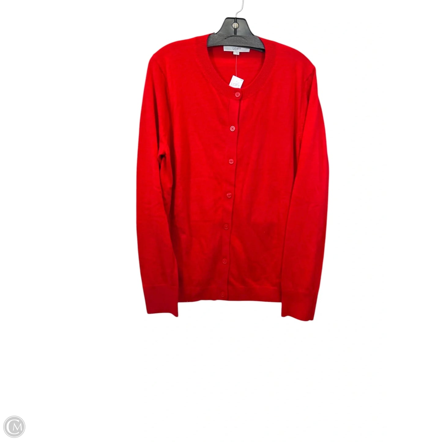Sweater Cardigan By Loft In Red, Size: Xl