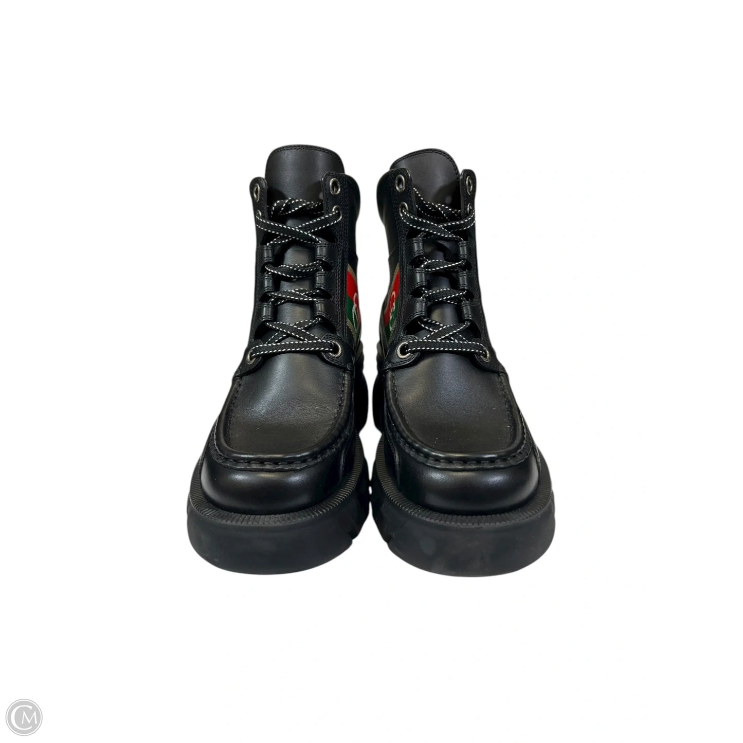 Boots Luxury Designer By Gucci In Black, Size: 6.5