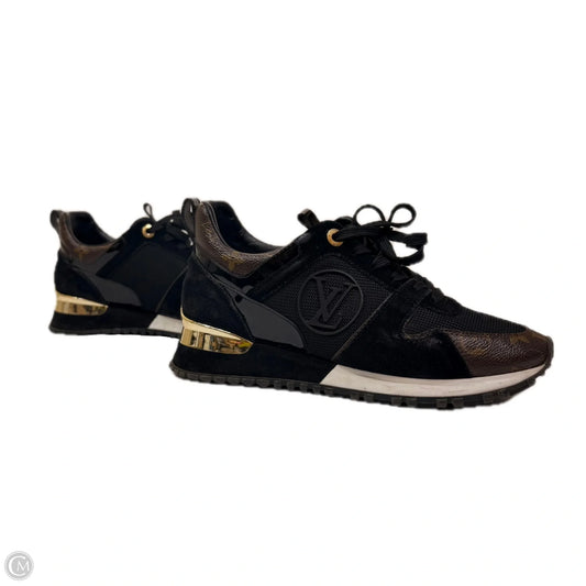 Shoes Luxury Designer By Louis Vuitton In Black & Brown, Size: 7