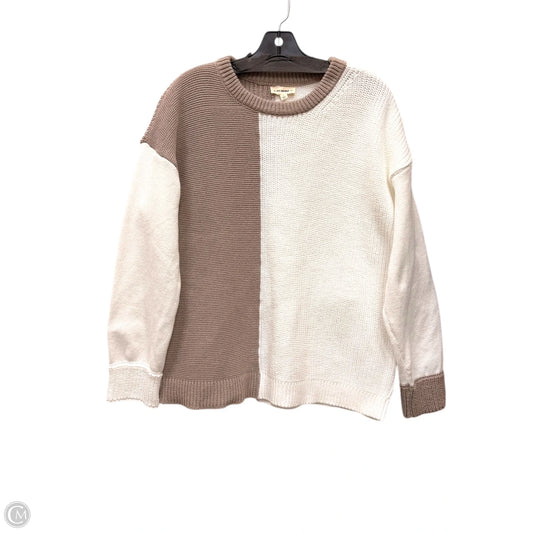 Sweater By Ee Some In Tan & White, Size: L