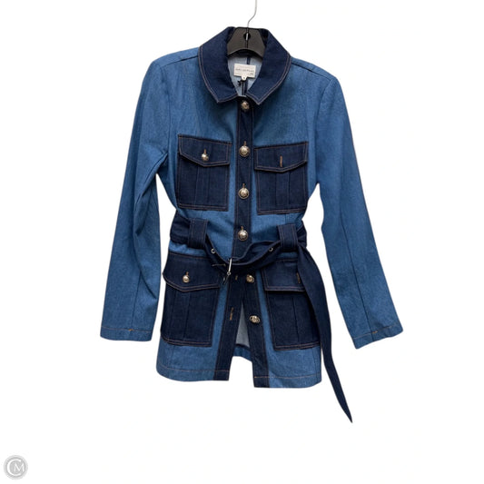 Jacket Designer By Avec Les Filles In Blue Denim, Size: S