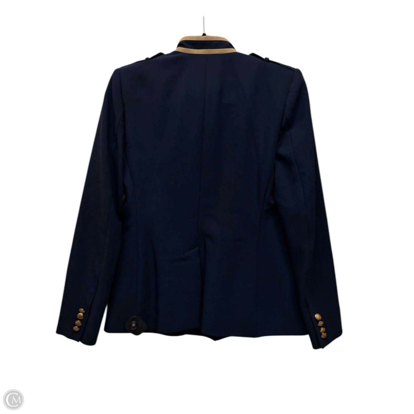 Blazer Designer By Ralph Lauren Black Label In Navy & Gold, Size: Xs