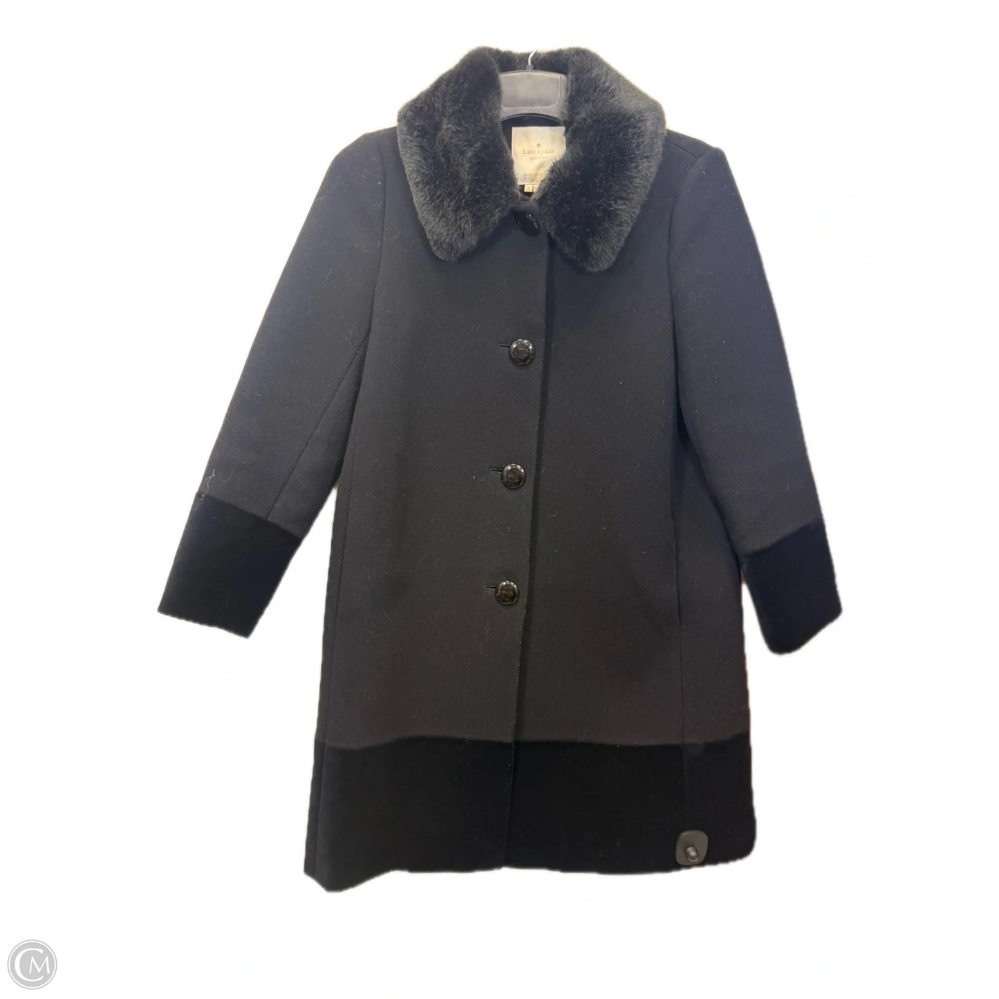 Coat Designer By Kate Spade In Black, Size: S