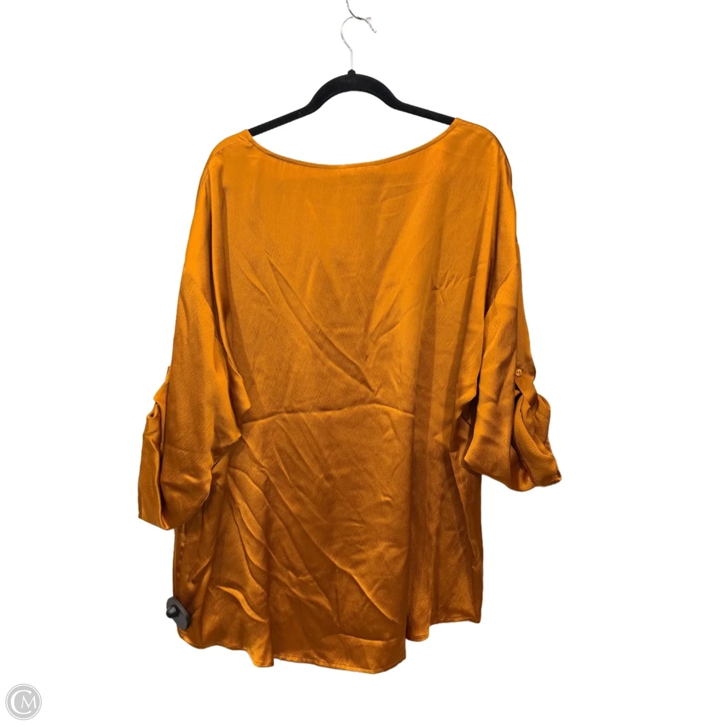 Top Short Sleeve Designer By Eileen Fisher In Gold, Size: Xl