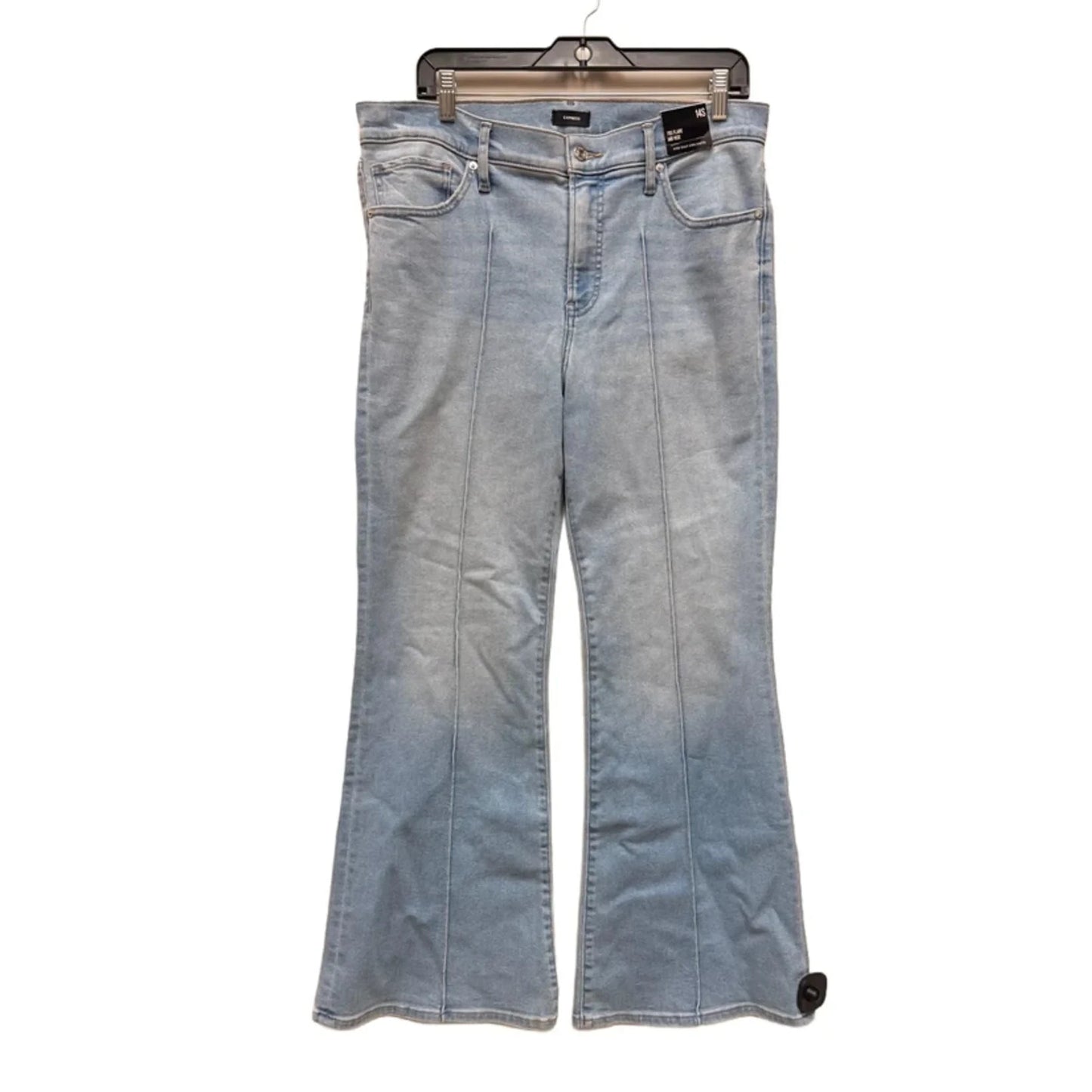 Jeans Flared By Express In Blue Denim, Size: 14p