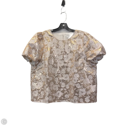 Top Short Sleeve By J. Crew In Gold & White, Size: Xl