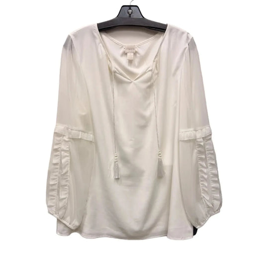 Top Long Sleeve By Chicos In Cream, Size: L