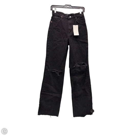 Jeans Wide Leg By Zara In Black Denim, Size: 4
