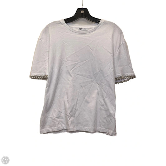 Top Short Sleeve By Zara In White, Size: S