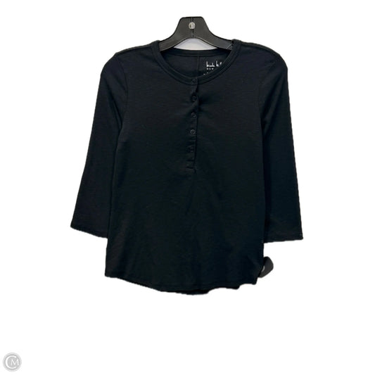 Top 3/4 Sleeve By Nicole Miller In Black, Size: Xs