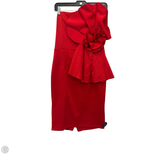 Dress Casual Midi By New York And Co In Red, Size: L
