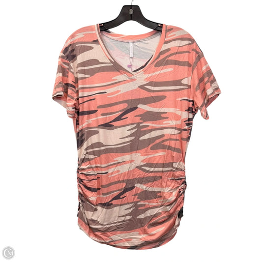 Top Short Sleeve By Anydoll In Brown & Pink, Size: M