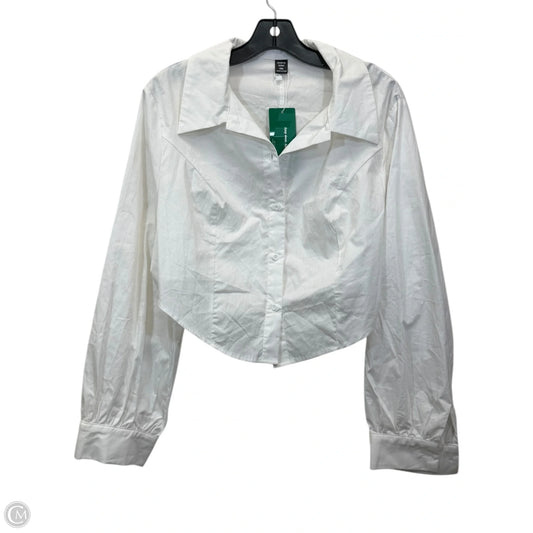 Top Long Sleeve By Shein In White, Size: 1x