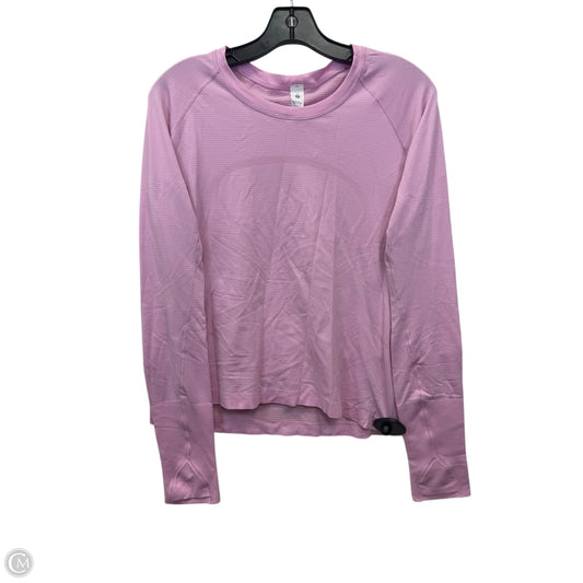 Athletic Top Long Sleeve Crewneck By Lululemon In Purple, Size: 14